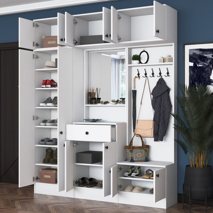 Hanah Home EA104 - 2569 Soporte de recibidor Blanco 179.6x226.4x37.5 cm